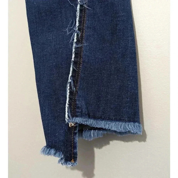 7 For All Mankind The Ankle Super Skinny Jeans Stretch Mid Rise Raw Hem Size 26 - Picture 4 of 6